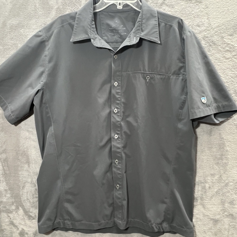 Kuhl Mens Gray Short Sleeve Hiking Shirt Size Large